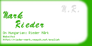 mark rieder business card
